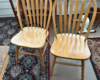 #9 - $80 - 4- Oak Chairs - new ladder back