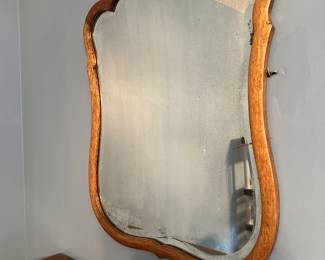 #34 - $58 - Oak Scalloped Mirror 30H X 24W