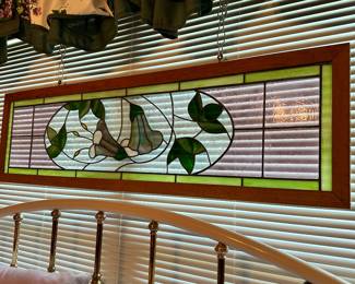 #53 - $90 - Stained Glass w/ Lilies 48 X 14