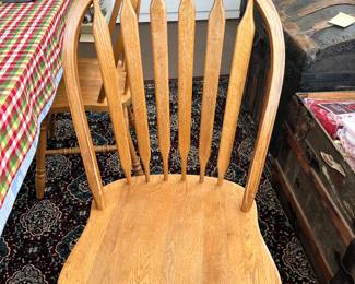 #9 - $80 - 4- Oak Chairs - new ladder back