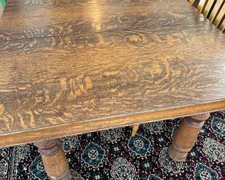 #5 - $450 - Square Tiger Oak Table
