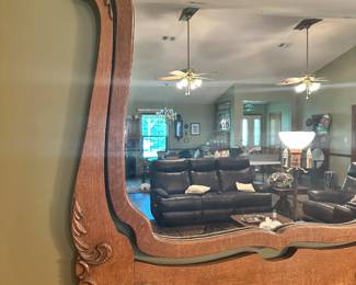 #23 - $180 - Oak Swivel Mirror 45W X 42H