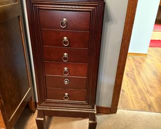 #35 - $48 - Tall jewelry chest39H X 16W X11D As is