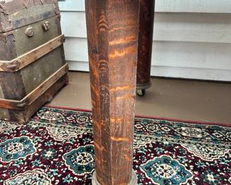 #7 - $250 - Oak Table w/ Tigerwood Legs 30H X 42W X 42D