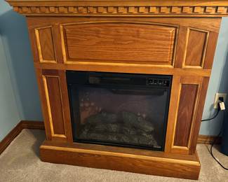 #33 - $80 - Oak Faux Fireplace 40H X 42W 14D