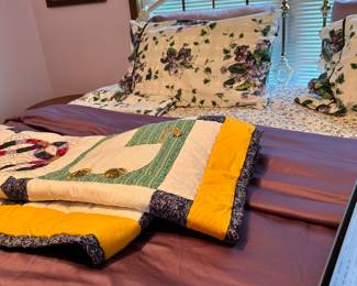 #51 - $350 - White and Brass Metal Bed & Mattress - king size