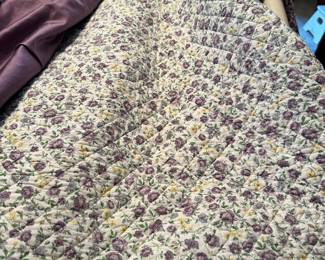 #52 - $60 - Lavender Flowered Bedding - King Size