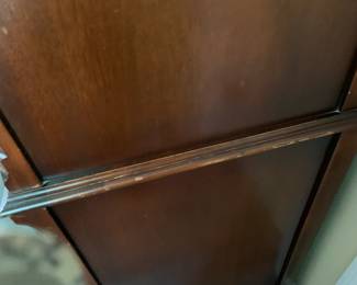 #60 Drexel Curved Front Chest of 6 Drawers - w/glass protect Top - 36x21x52 - (as is finish) $225.00