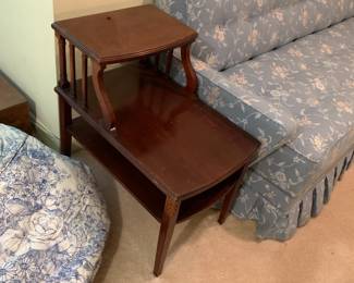 #120 Wood Step End Table - 16x21x18 (as is finish ) $30.00