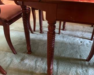 #1 Jefferson furniture barley twist leg gate leg dining table with 1 leaf and 6 chairs 26-87x44x28 $225.00
