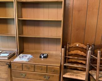#75 Ethan Allen Bookcase w/3 wood shelves & 3 Drawers - 30x18x77 $75.00