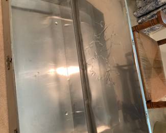 #130 Aluminum Embossed Flower on Metal Storage Box - 42x18x8 $20.00