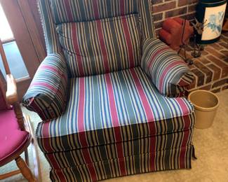 #82 WoodMark Burgandy/Green/Red Swivel Rocker $45.00
