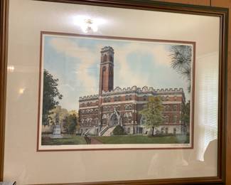 #55 Original Watercolor of University Building - signed by Artist - Framed - 33x24 $125.00