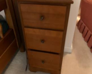 #20 maple 3 drawer bedside table 12x12x26 $30.00