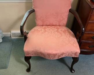 #59 Peach Side Chair w/wood arms & Legs $40.00