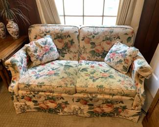 #77 Floral Loveseat w/Cotton Floral Fabric - 54" Wide $25.00