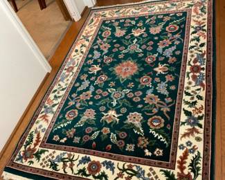 #203 Emerald Green Hand-knotted Rug - 48x70 $125.00