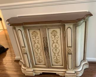 #47 Wood Entry table w/1 shelf & 2 doors - 39x12x28 $75.00