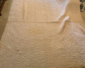 #146 Solid Front Hand-quilted Quilt - 70x78 $65.00