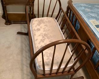 #126 Wooden Cradle w/mattress - 37x22x31 $75.00