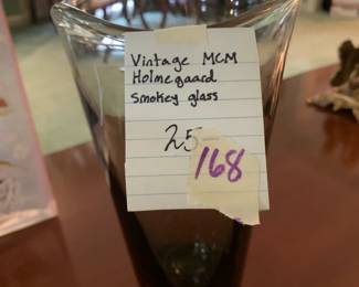 #168 Vintage MCM Holmegaard Smokey Glass $25.00