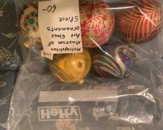 #114 Metropolitan Museum of Art Glass Ornaments - 5 piece $60.00