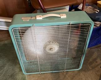 #183 Teal Heavy Antique Box Fan $60.00
