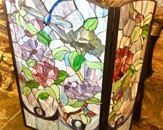 Stained Glass Fireplace Screen
