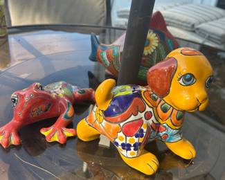 Cute painted Mexican Ceramic Garden Animals