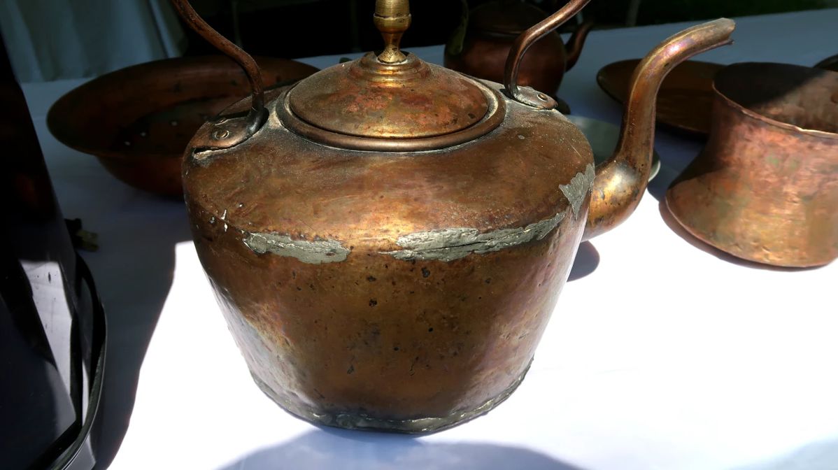 Antique Copper tea kettle
