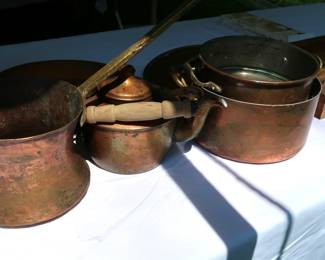 Antique Copper pots and pans