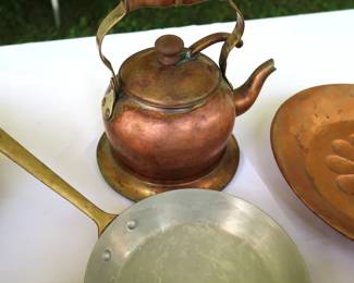 Antique copper tea kettle