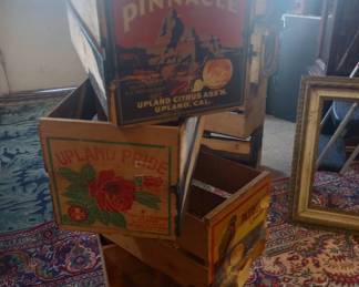 Vintage wooden fruit crates
