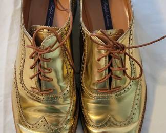 Gold Ralph Lauren shoes. Like new!