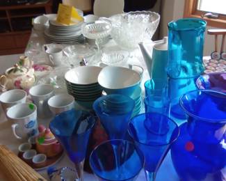Blue glassware