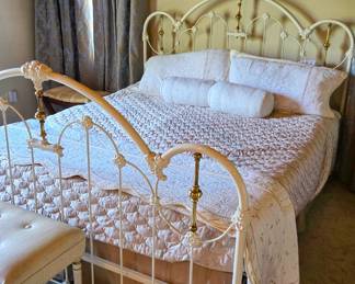 King size iron, footboard, headboard.