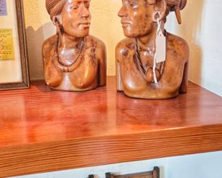 Wood carved Igorot busts
