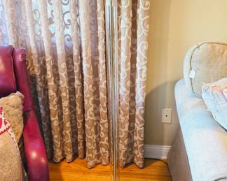 Brass and glass floor lamp.