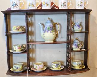 Hand pained teacups & teapot