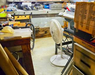 Basement work shop, tools