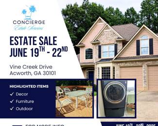 Acworth Estate Sale by Concierge Estate Services CES ATL