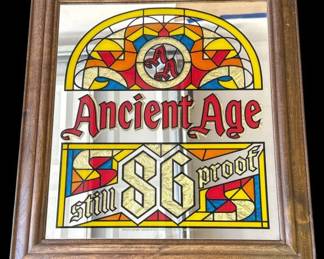 Vintage Ancient Age beer advertisement mirror sign