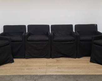 6 Restoration hardware upholstered arm chairs