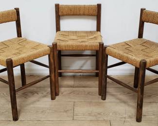 3 vintage Charlotte Perriand style child's chairs