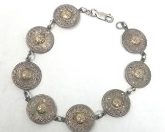 Silver shield bracelet