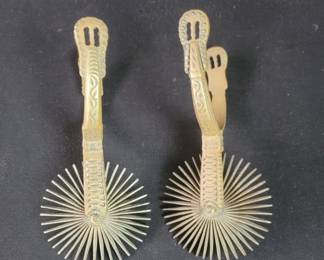 Antique colonial brass spurs
