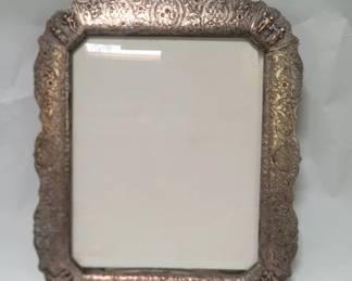 Vintage engraved copper picture frame