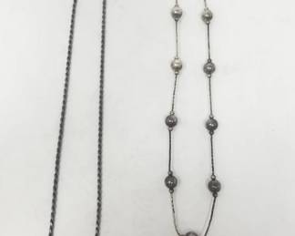 Pair of sterling silver necklaces