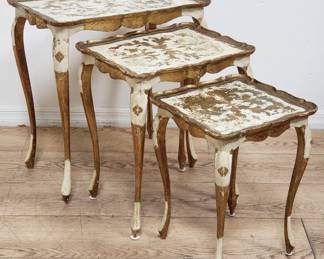 3 Vintage Italian gilt nesting tables